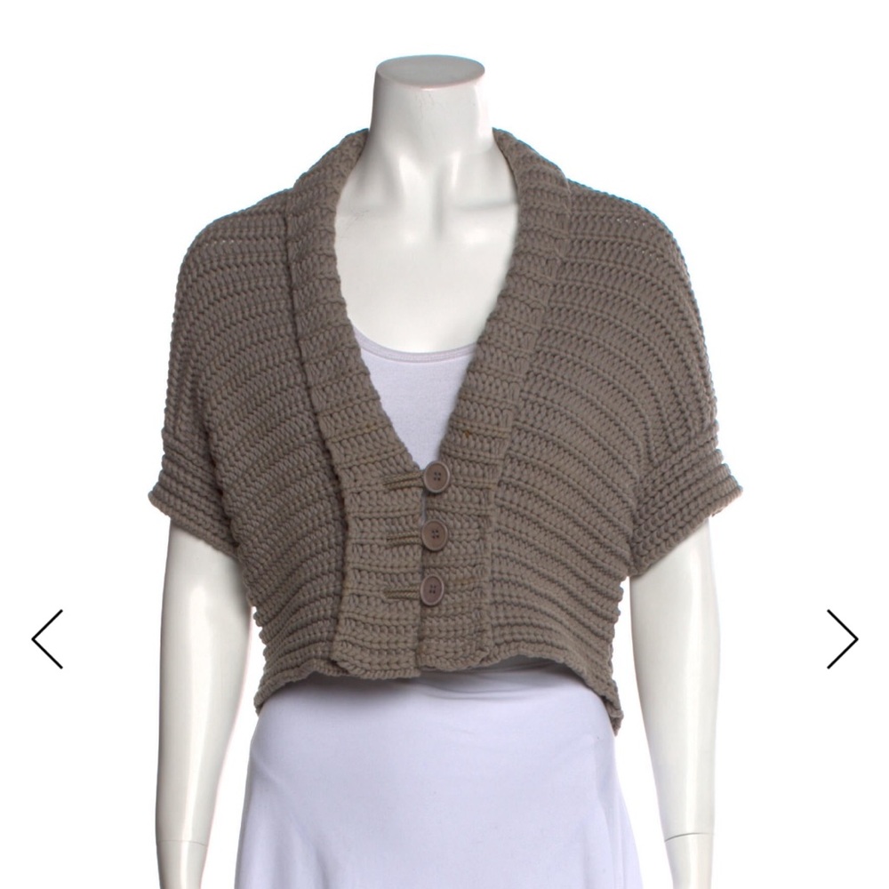 Brunello Cucinelli Taupe Knit Shrug